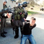 Border Police officers arresting Ouday Tamimi. Picture credit: Bilal Tamimi