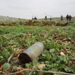 Teargas canister shot at villagers by the Israeli military