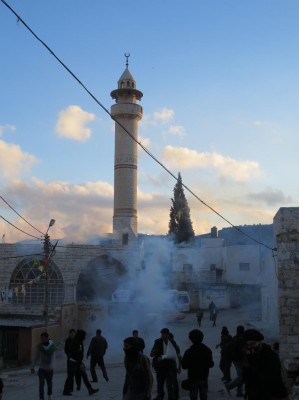 Mosque under teargas attack