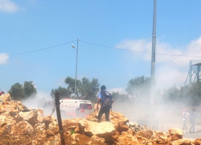 Tear gas is fired at the demonstrators 