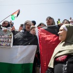 Global March to Jerusalem participants called for solidarity with political prisoners, an end to the occupation and for national unity. (Dylan Collins)