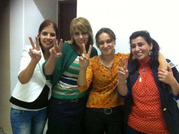 Leena Jawabreh, Linan Abu Ghoulmeh, Woroud Qasem and Myassar Atyani