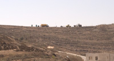 Construction of illegal settlement expansion, after work was finished in the afternoon (Photo by ISM)