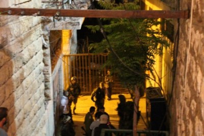 Israeli soldiers at the Sider family home after the violent incident occurred