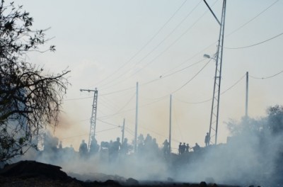 A cloud of tear gas in Kafr Qaddum