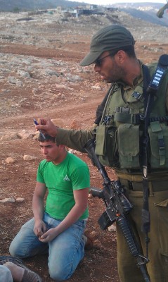 An Israeli soldier in Tawayel