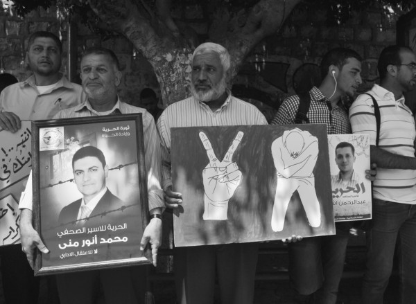 According to Addameer (Prisoner Support and Human Rights Association) there are currently over 5,200 political prisoners under Israeli custody, 186 of them are held under administrative detention. The hunger strike is a protest aimed at ending the use of administrative detention. (Photo by ISM)