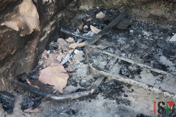 Burnt out scraps of Shamsiye's sofa