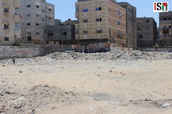 The land bombed next to Mohamed's home.