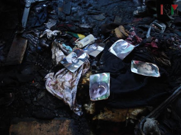 Baby Ali's bedroom in ashes, with his pictures