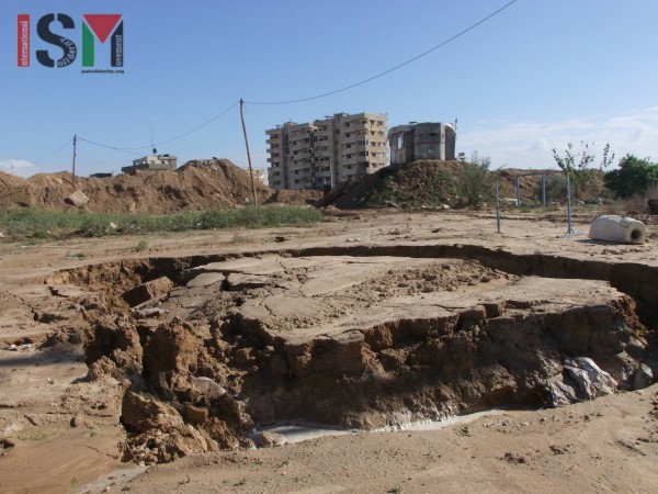 Land subsidence next to the city of Rafah