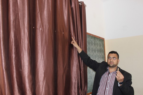 Bilal Abu Asser shows the bullet