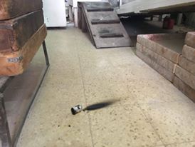 Tear gas canister inside the bakery