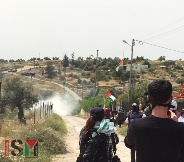 Teargas being shot by Israeli Forces towards peaceful protesters 