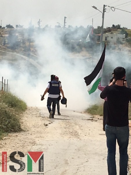 Peaceful protesters being attacked by Israeli Forces. One person needed medical treatment.