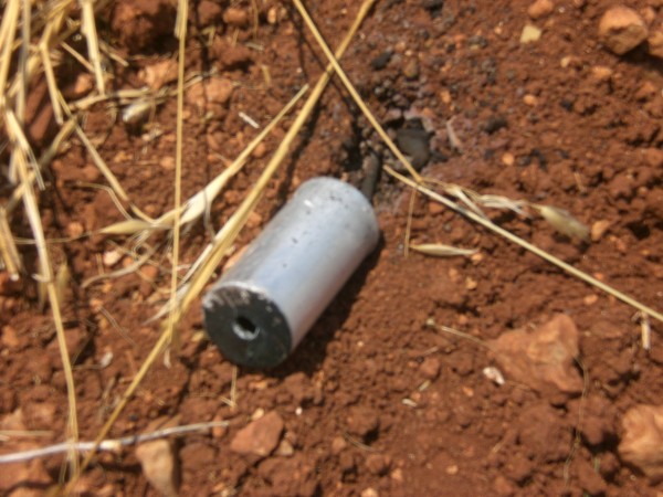 A tear gas projectile of the kind illegally fired directly at protestors at demonstrations in An Nabi Saleh and elsewhere