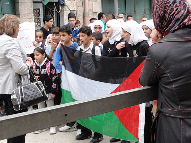 Teachers in Hebron give lessons at Checkpoint 56