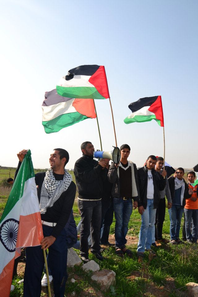 Demonstration in the no go zone, Beit Hanoun