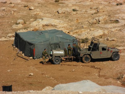 Military exercises nearby Jinba and Mirkez Palestinian villages