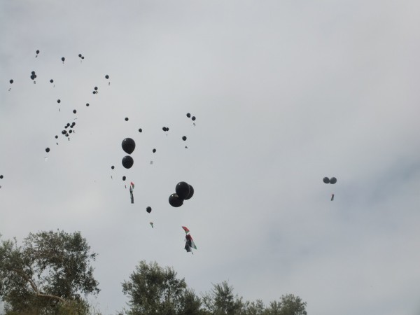 Balloons are released into the sky