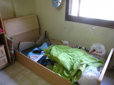 Israeli soldiers broke the children's bed (Photo by ISM)