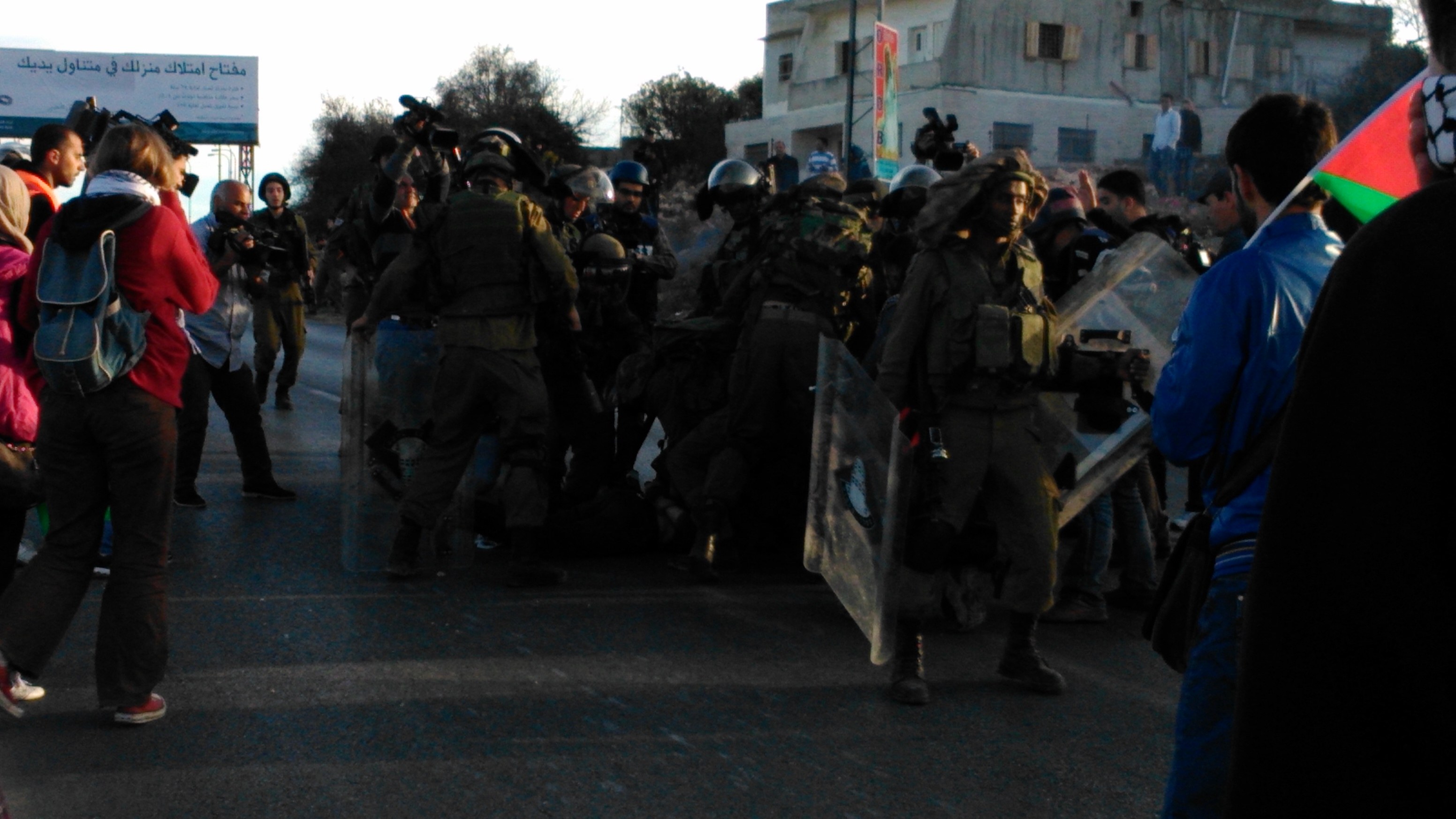 Viscous crackdown on unarmed protesters against the Prawer Plan just outside Ramallah