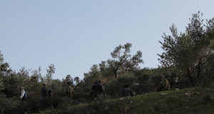Israeli forces and settlers in Talfeet.