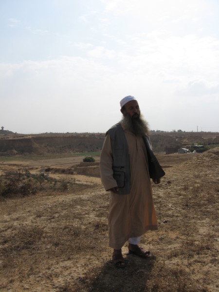Abu Mousab on his family’s land in Al Maghazi, occupied Gaza Strip. Photo by Corporate Watch, November 2013
