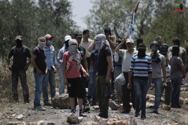 Palestinian demonstrators in Kafr Qaddum