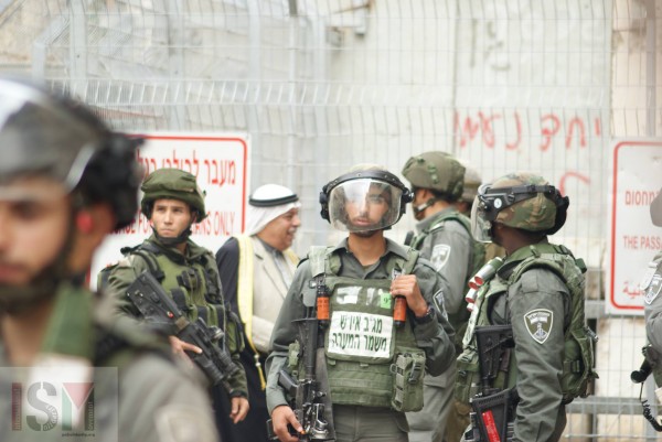 Israeli Forces at the Shuhada street checkpoint 56 