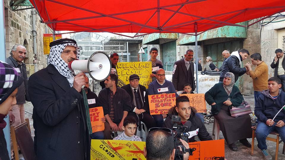 Ongoing sit-in protest at Shuhada Street checkpoint in Occupied Hebron