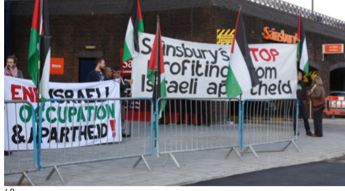 BDS activists demonstrate outside Sainsbury's in Brighton. Photos provided by Brighton & Hove Palestine Solidarity Campaign