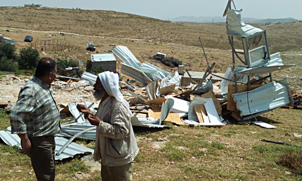 As Israel steps up its demolition programme the EU logo gets lost in the rubble