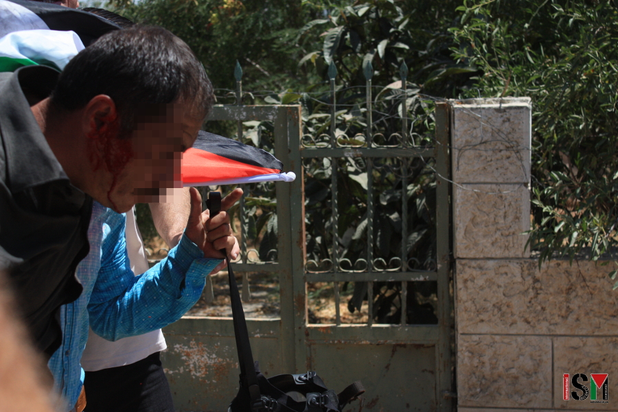 Israeli forces shoot teargas and rubber coated steel bullets at the 6th anniversary demonstration of Kafr Qaddum