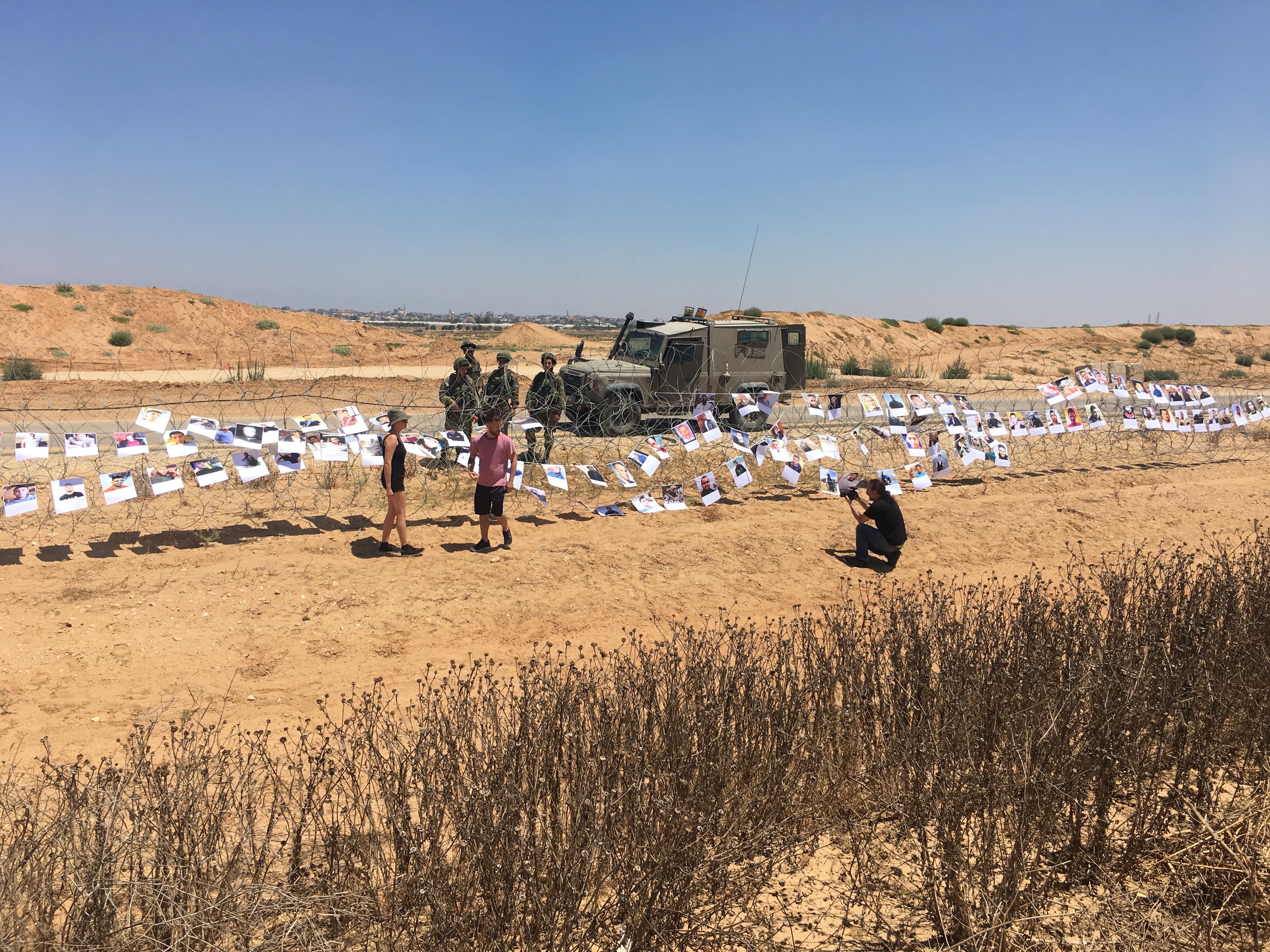 In Solidarity with the Gaza Protests: Israeli Activists Hung Posters of Slain Palestinian Protesters on the Gaza Fence