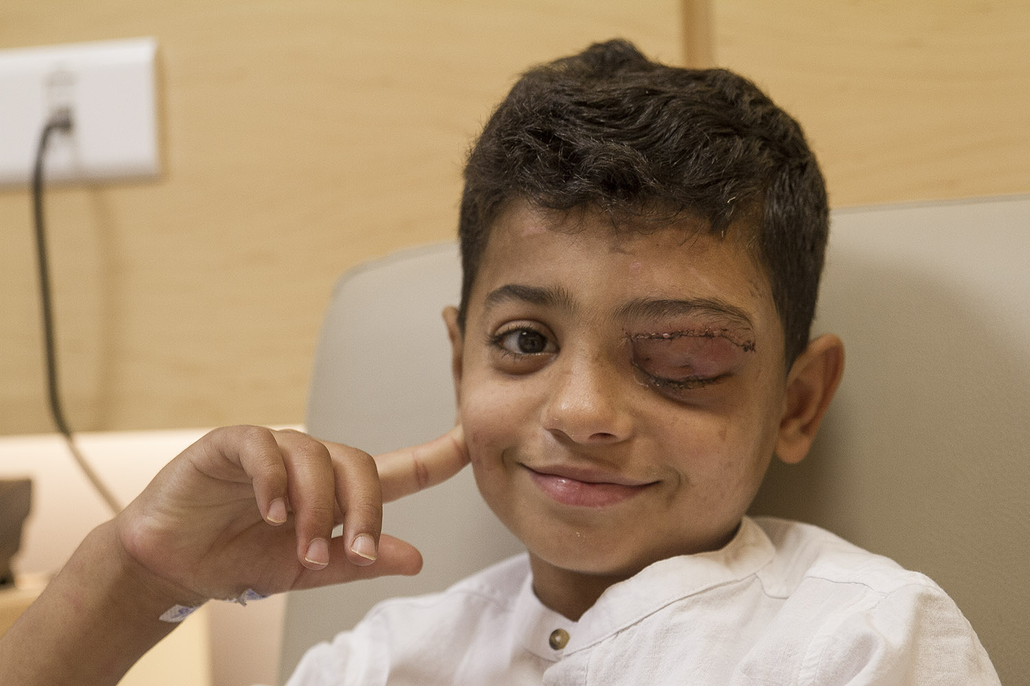 “I just want him to be a normal boy again’: Gaza family appeal for urgent help to support treatment of 11 year old Mahmoud who was shot in the face by an Israeli sniper