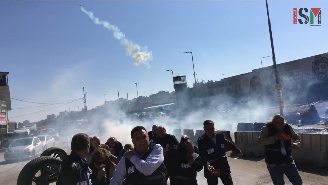 International and Palestinian Journalists Tear Gassed