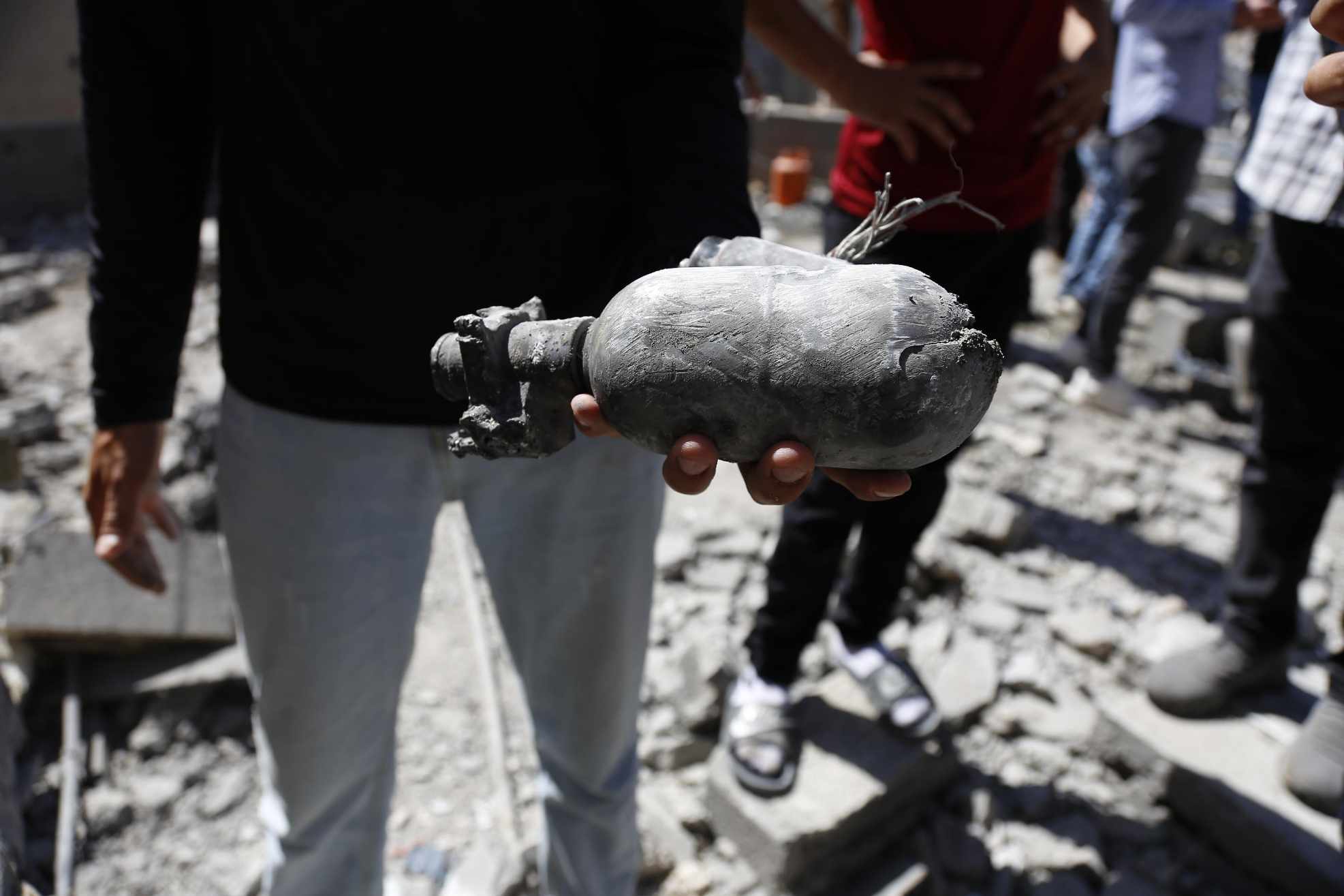 A bomb dropped by Israeli forces during the attack on Nour Shams camp 