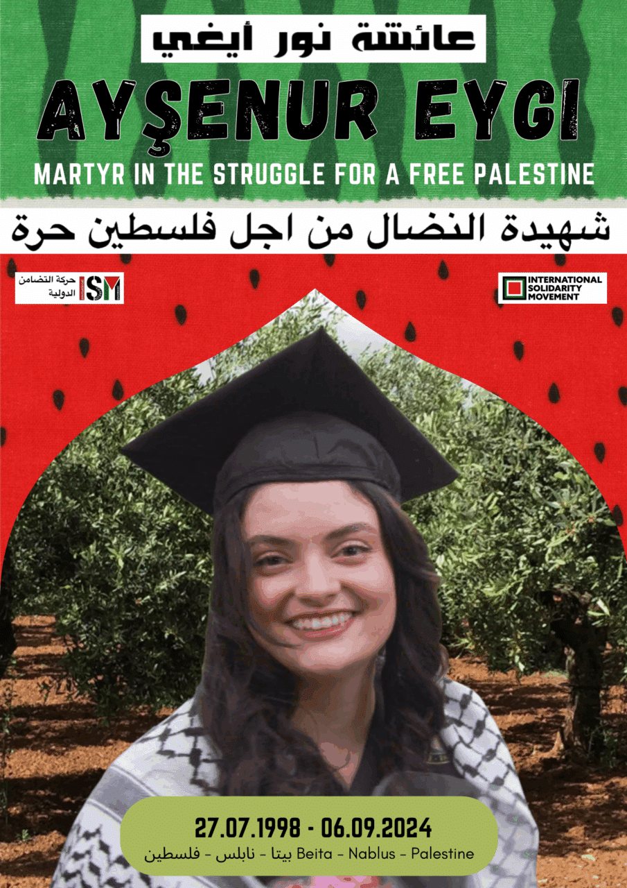 A memorial poster of Aysenur Eygi